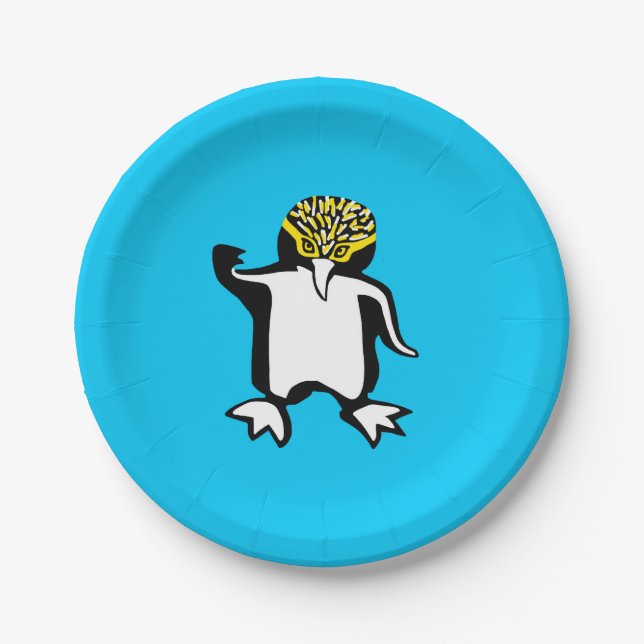 Assiettes En Carton Animaux sauvages - Beau PENGUIN - Amoureux des ani (Devant)