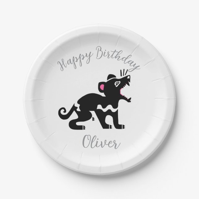 Assiettes En Carton Animaux sauvages - Tasmanie DEVIl - Anniversaire - (Devant)