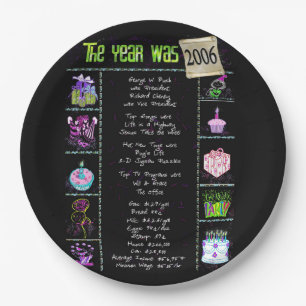 Assiettes En Carton Année 2006 Anniversaire Trivia Faits Papier Plaque