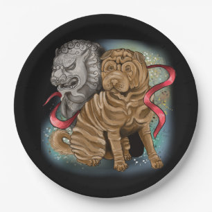 Assiettes En Carton Année chinoise du zodiaque du chien