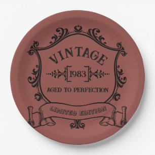 Assiettes En Carton Année vintage - âge à la perfection année de naiss
