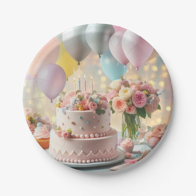 Assiettes En Carton Anniversaire (Devant)