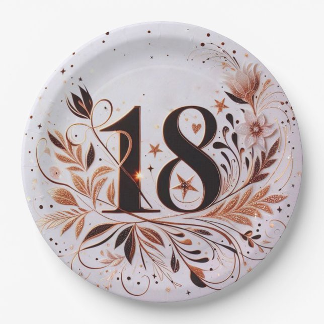 Assiettes En Carton Anniversaire 18 ans (Devant)