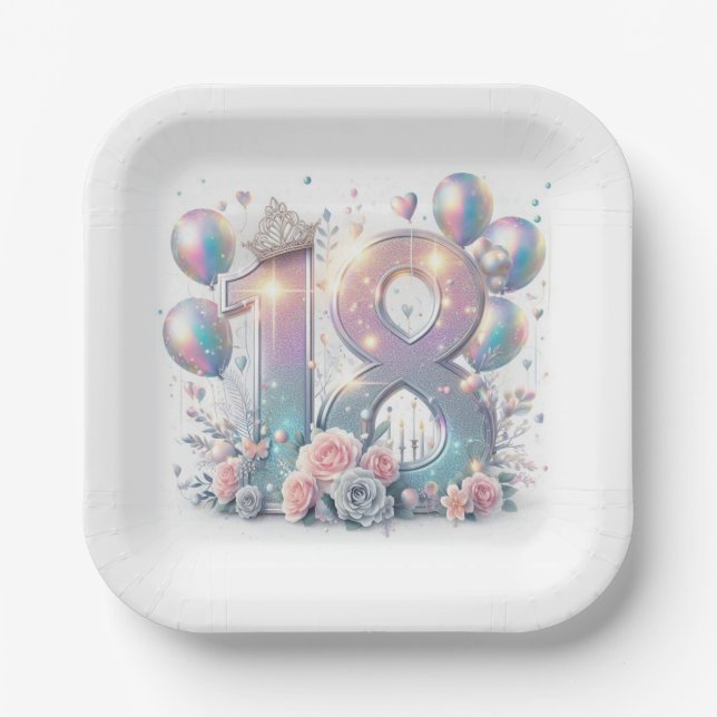Assiettes En Carton Anniversaire 18 ans (Recto)