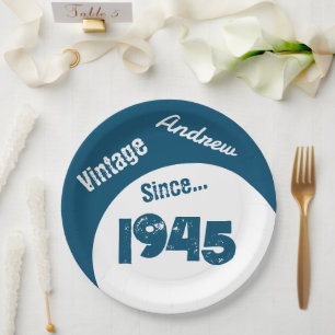 Assiettes En Carton Anniversaire 1945 80e Anniversaire Plaque papier