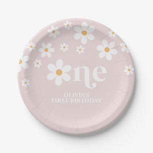 Assiettes En Carton Anniversaire 1 an floral marguerite