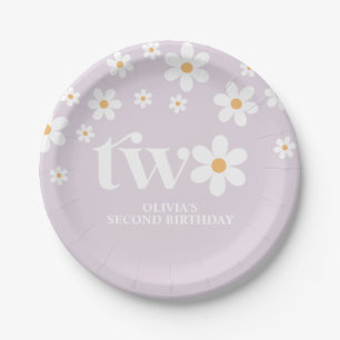 Assiettes En Carton Anniversaire 2 ans fleurs de marguerite