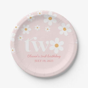 Assiettes En Carton Anniversaire 2 ans floral Daisy