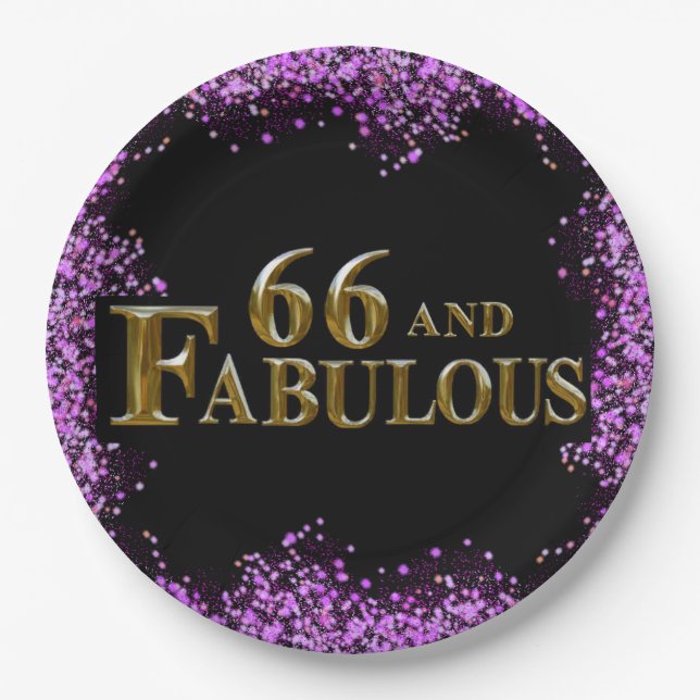 Assiettes En Carton Anniversaire 66 ans (Devant)