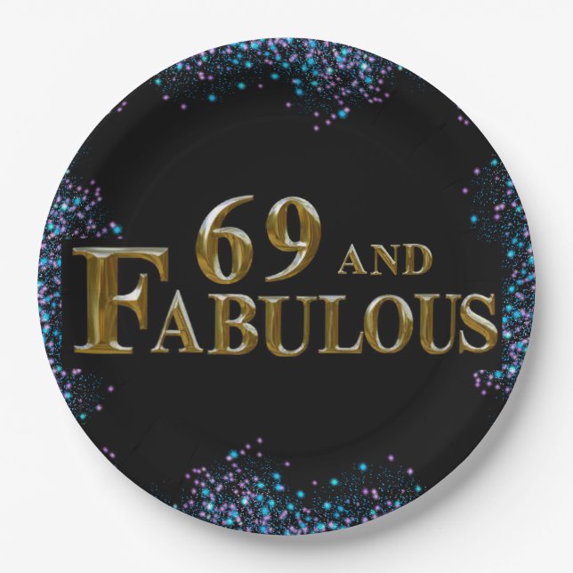 Assiettes En Carton Anniversaire 69 ans (Devant)