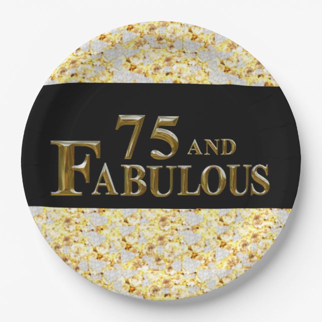 Assiettes En Carton Anniversaire 75 ans (Devant)