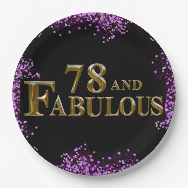 Assiettes En Carton Anniversaire 78 ans (Devant)
