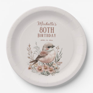 Assiettes En Carton Anniversaire 80 ans de Brown Bird