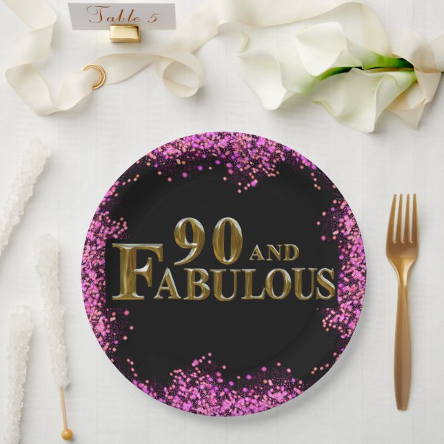 Assiettes En Carton Anniversaire 90 ans (Mariage)