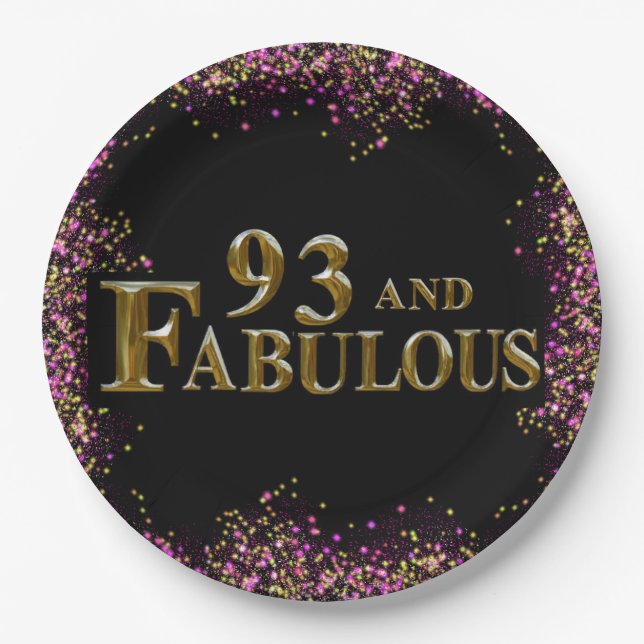 Assiettes En Carton Anniversaire 93 ans (Devant)