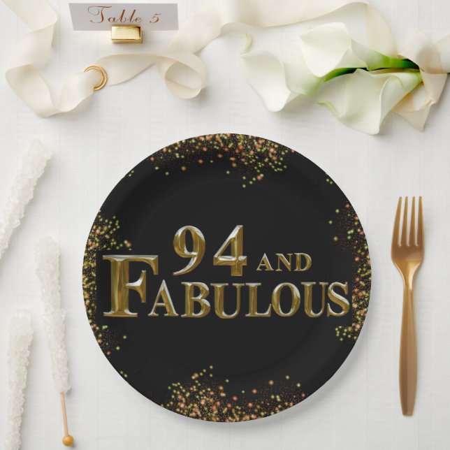Assiettes En Carton Anniversaire 94 ans (Mariage)