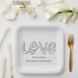 Assiettes En Carton Anniversaire Amour Fleur d'Amande Texte