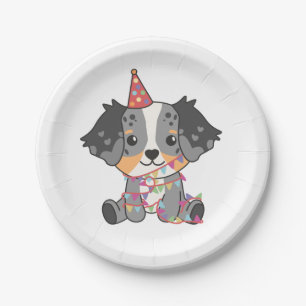 Assiettes En Carton Anniversaire Animal mignonne Berger Australien Ann