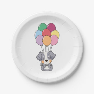 Assiettes En Carton Anniversaire Animal mignonne Berger Australien Ann