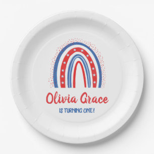 Assiettes En Carton Anniversaire Arc-en-ciel du 4 juillet