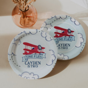 Assiettes En Carton Anniversaire avion Temps qui passe