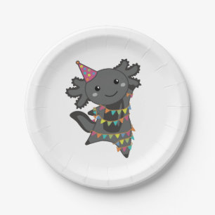 Assiettes En Carton Anniversaire Axolotl Garland Masque Visage pour ad