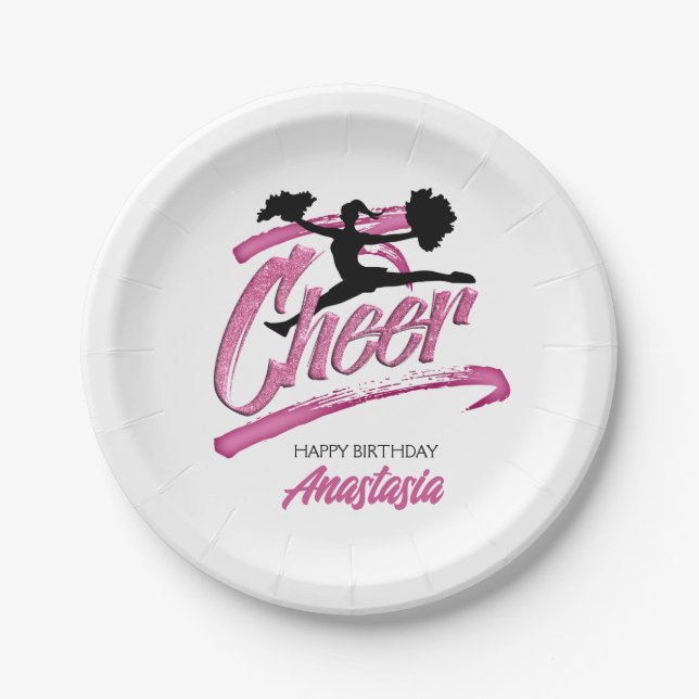 Assiettes En Carton Anniversaire Cheerleader (Devant)