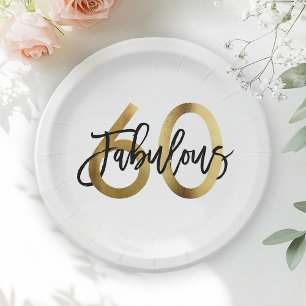 Assiettes En Carton Anniversaire chic élégant moderne fabuleux d'or de