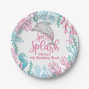 Assiettes En Carton Anniversaire Dauphin sous la Mer