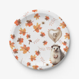 Assiettes En Carton Anniversaire d'automne Bash - Hérisson & Nature Th