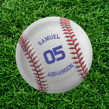 Anniversaire de baseball rouge et bleu