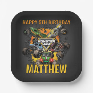 Assiettes En Carton Anniversaire de camions Monster Jam
