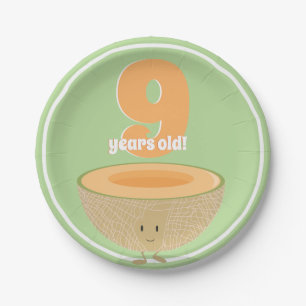 Assiettes En Carton Anniversaire de Cantaloupe  Plaque de papier
