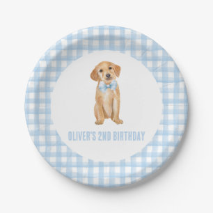 Assiettes En Carton Anniversaire de chiot prépa carreaux