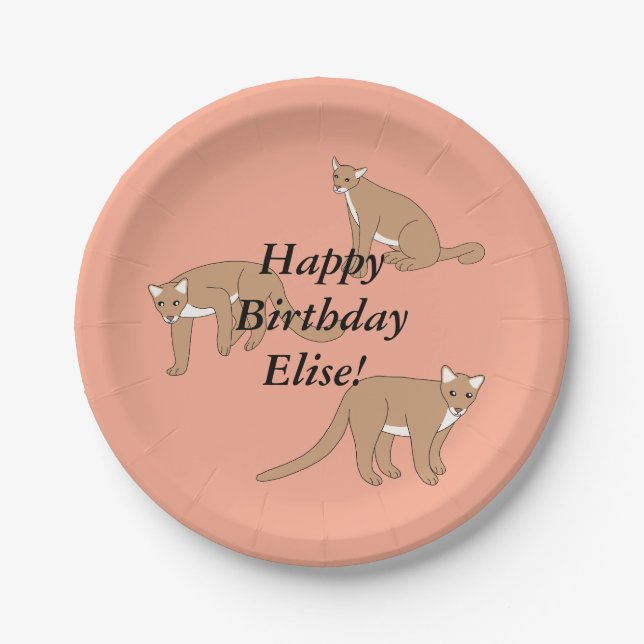 Assiettes En Carton Anniversaire de Cougar (Devant)