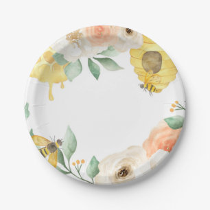 Assiettes En Carton Anniversaire de enfant, abeille, thème de l'abeill