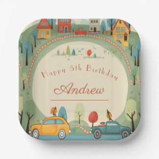 Assiettes En Carton Anniversaire de enfant automobile