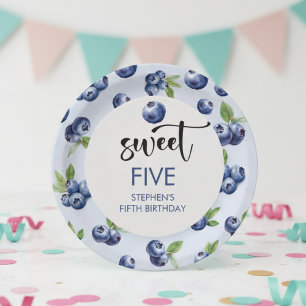 Assiettes En Carton Anniversaire de enfant de bleuets doux
