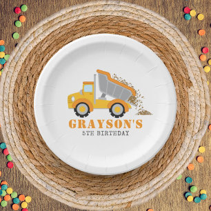 Assiettes En Carton Anniversaire de enfant de camion de vidange de la 