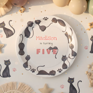 Assiettes En Carton Anniversaire de enfant de chat noir
