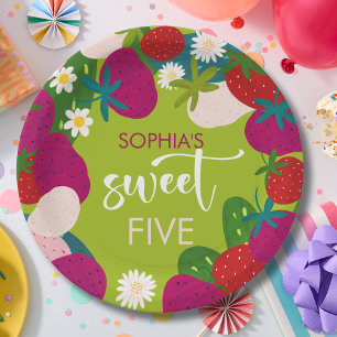 Assiettes En Carton Anniversaire de enfant de fraise sucrée