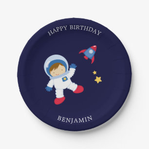 Assiettes En Carton Anniversaire de enfant de garçon d'astronaute