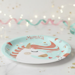Assiettes En Carton Anniversaire de enfant de licorne magique Whimsica