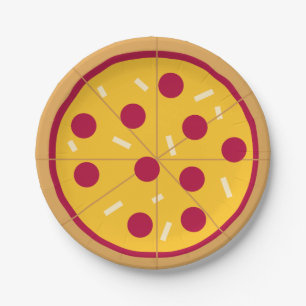 Assiettes En Carton Anniversaire de enfant de pizza de pepperoni