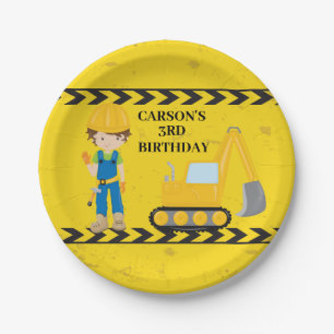 Assiettes En Carton Anniversaire de enfant personnalisé cool Construct