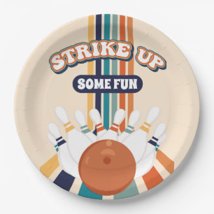 Assiettes En Carton Anniversaire de enfant Retro Bowling