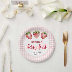 Assiettes En Carton Anniversaire de fraise premier Berry