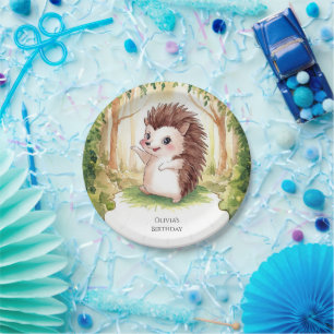 Assiettes En Carton Anniversaire de Hérisson Boho Enchanted
