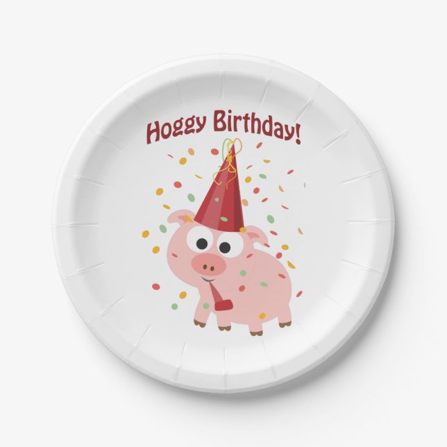 Assiettes En Carton Anniversaire de Hoggy ! (Devant)