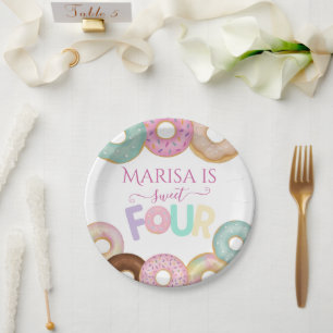 Assiettes En Carton Anniversaire de la beigne douce Fête des enfants